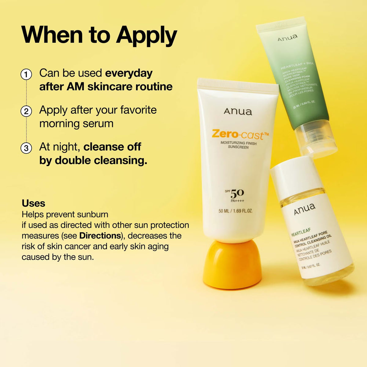 Anua Zero-Cast Moisturizing Finish Sunscreen 50ml