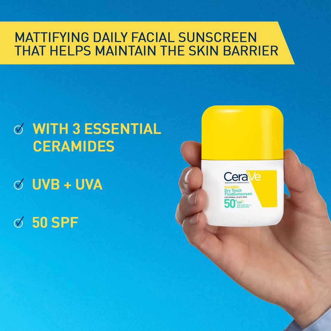 Cerave Invisible Dry Touch Fluid Sunscreen 50SPF 50ml