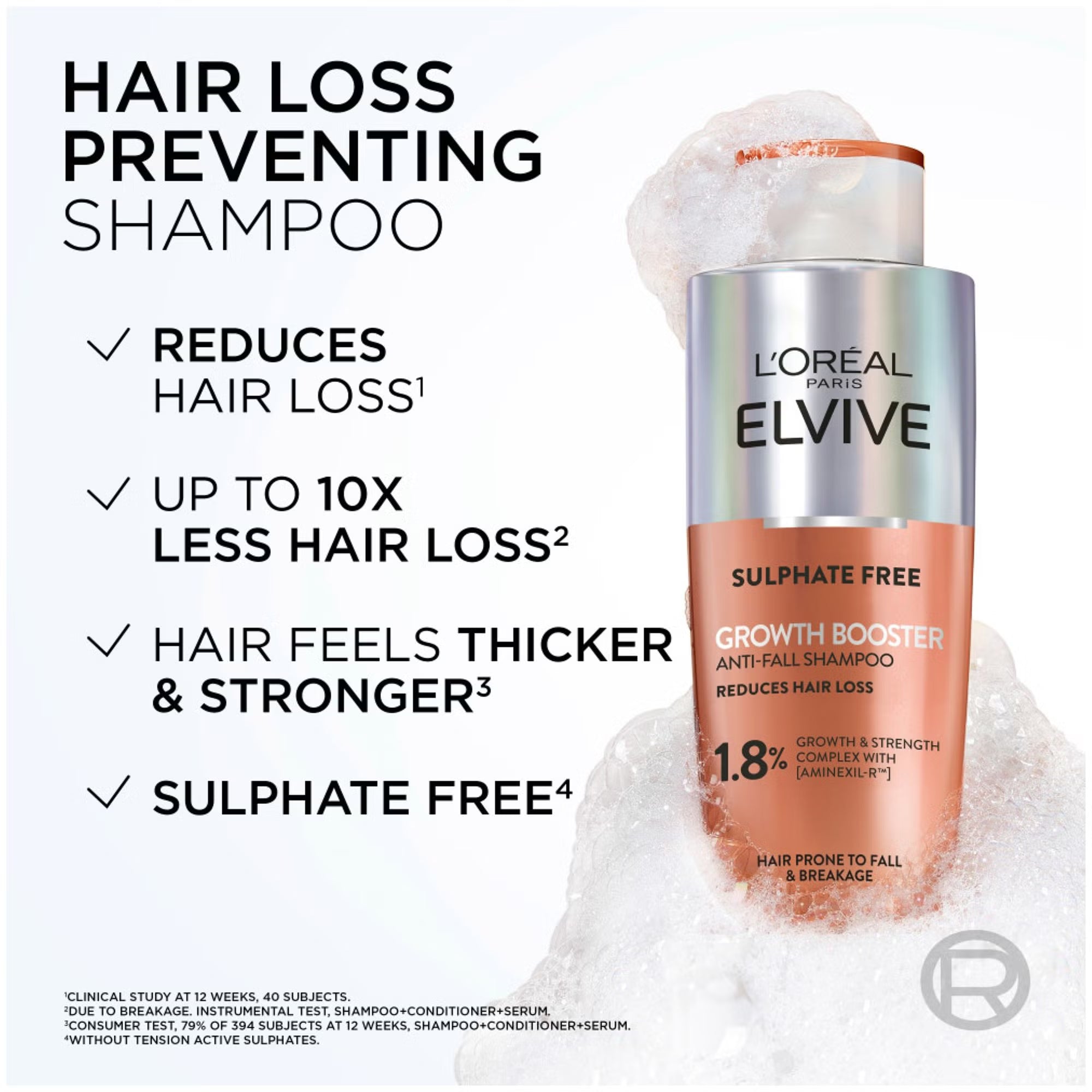 L'Oréal Elvive Sulphate Free Growth Booster Anti-Fall Shampoo 200ml