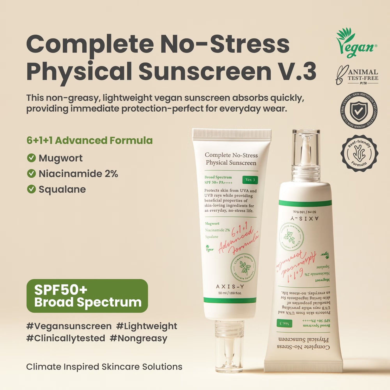 AXIS-Y Complete No-Stress Physical Sunscreen 50ml