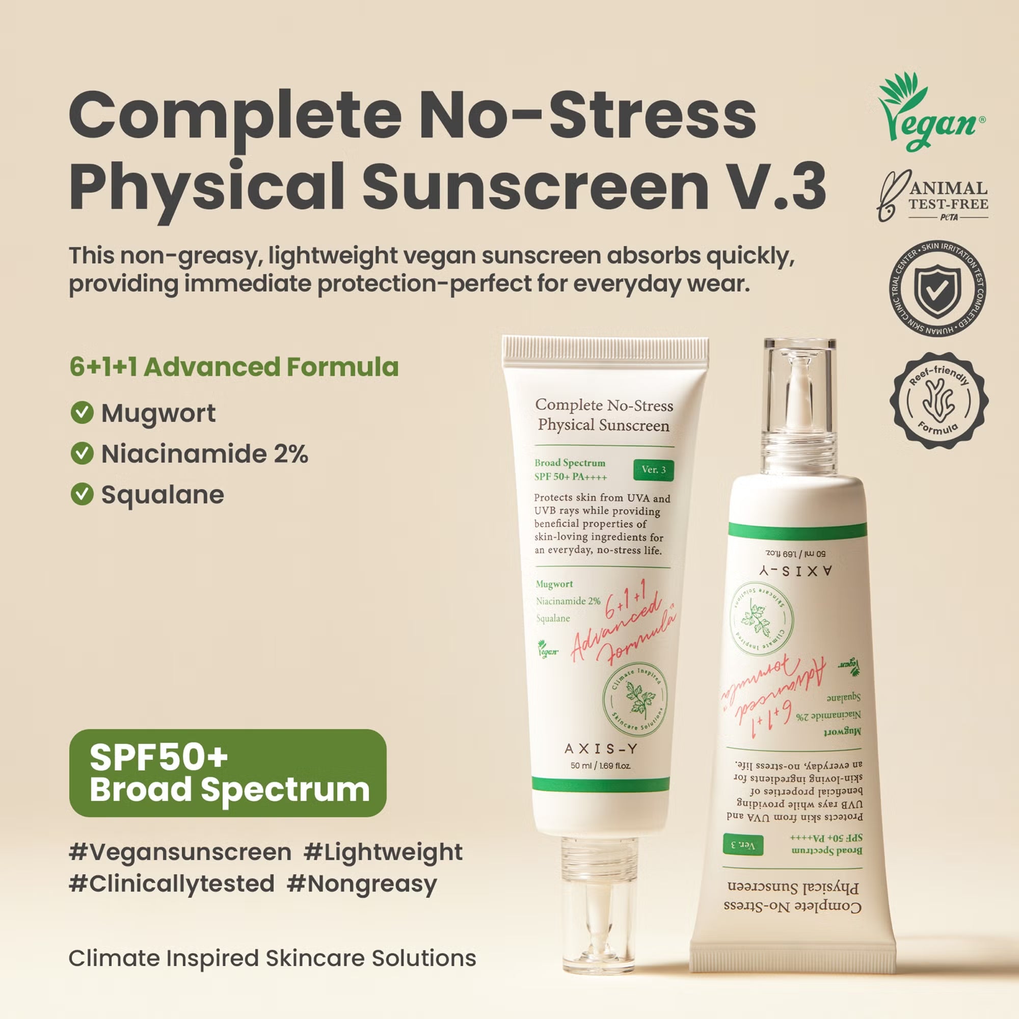 AXIS-Y Complete No-Stress Physical Sunscreen 50ml