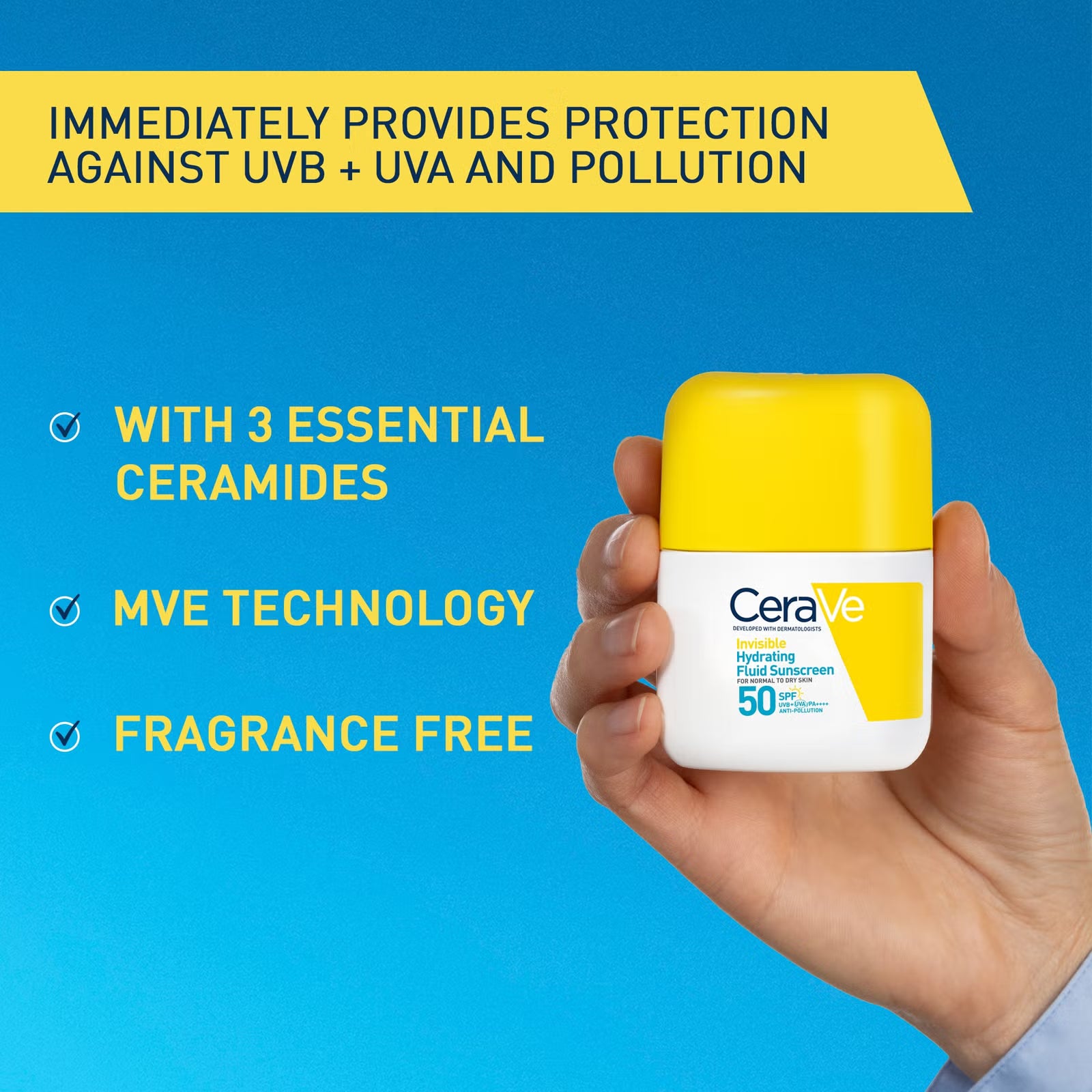 CeraVe Invisible Hydrating Fluid Sunscreen 50SPF 50ml