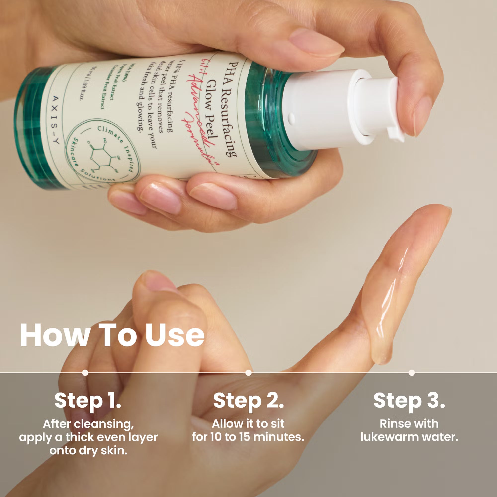 AXIS-Y PHA Resurfacing Glow Peel 50ml  how to use