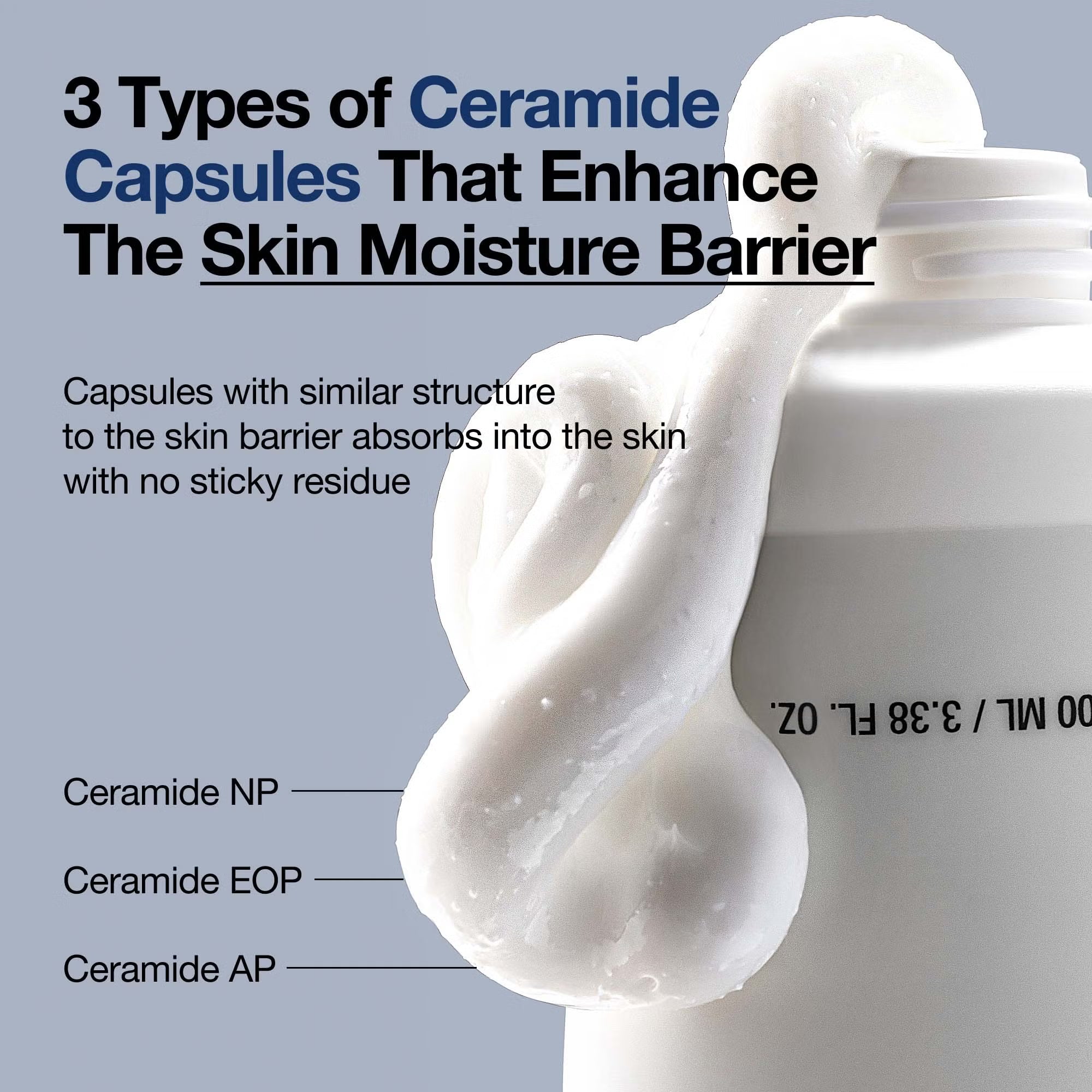 Anua 3 Ceramide Panthenol Moisture Barrier Cream 100ml enhance skin's moisture barrier, texture shot 