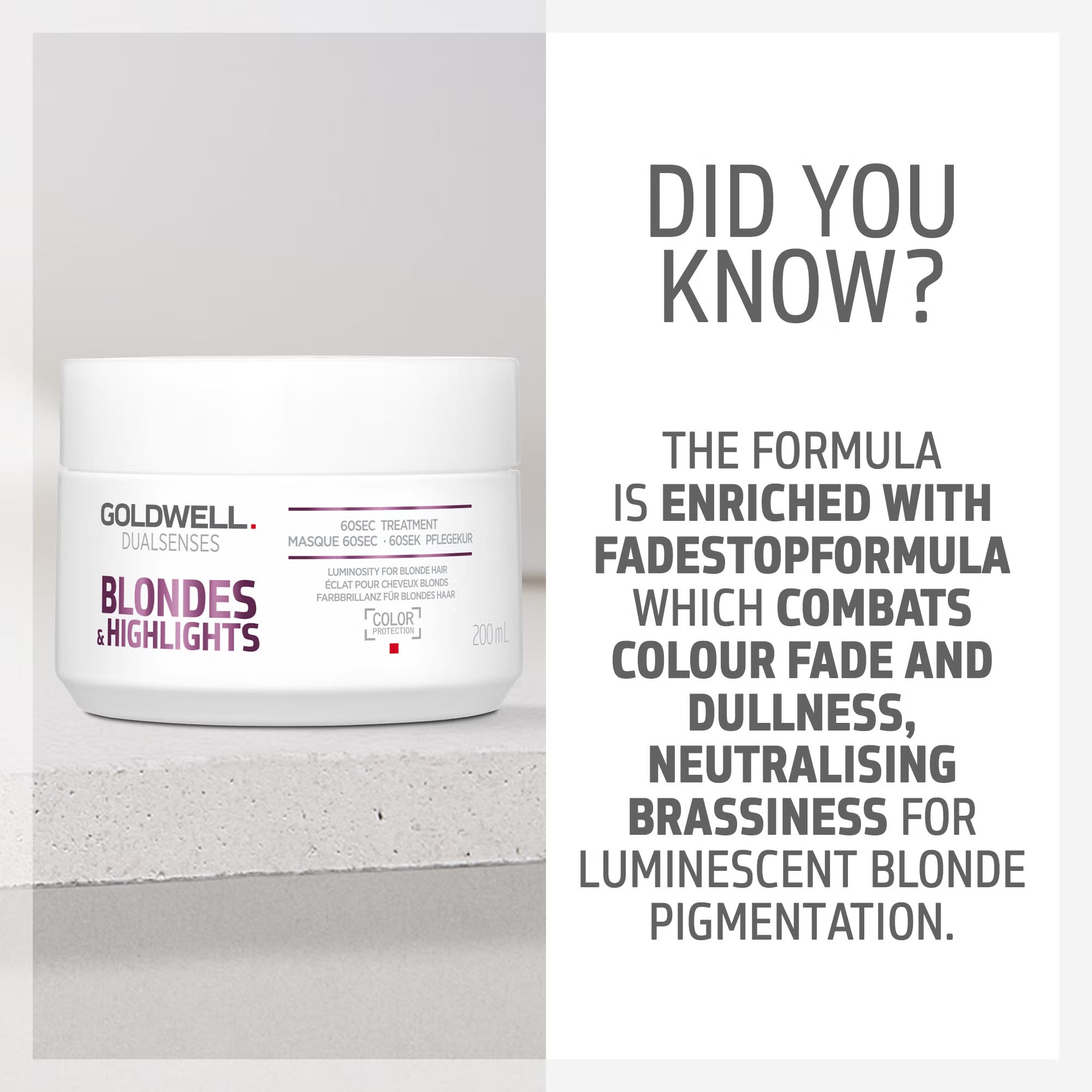 Goldwell Dualsenses Blonde And Highlights Anti-Yellow 60 Sec Treatment Mask