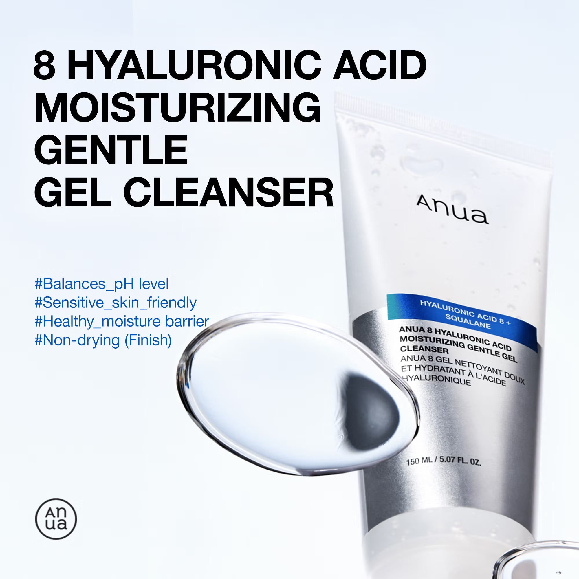 Anua 8 Hyaluronic Acid Hydrating Gentle Gel Cleanser 150ml