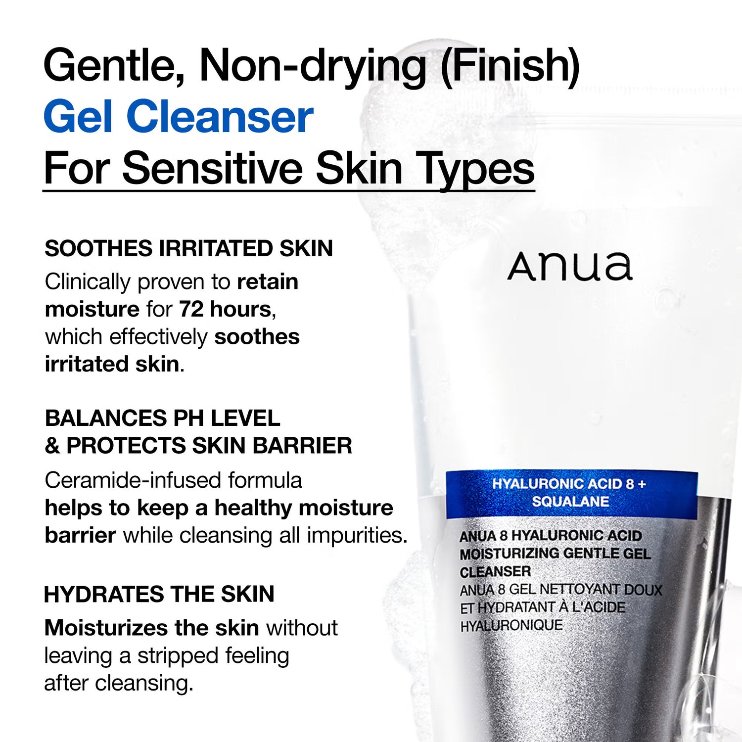 Anua 8 Hyaluronic Acid Hydrating Gentle Gel Cleanser 150ml