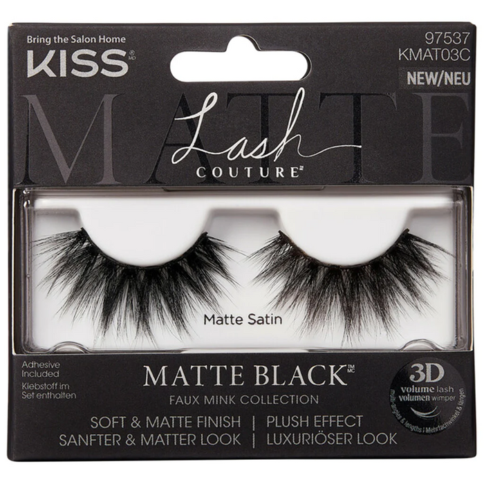 Kiss Lash Couture Matte Black Faux Mink - Matte Satin