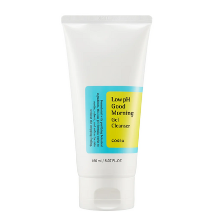 Cosrx Low pH Good Morning Gel Cleanser tube on a white background