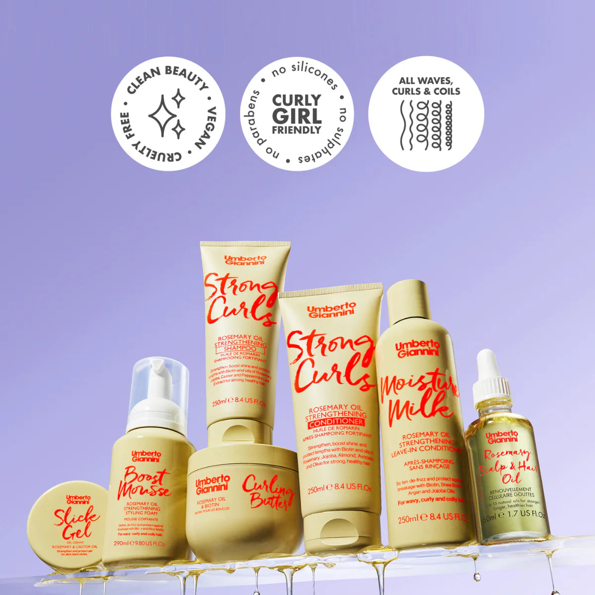 Umberto Giannini Strong Curls Rosemary Oil Shampoo 250ml