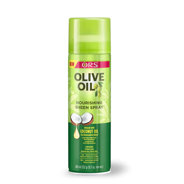 ORS Olive Oil Alcohol-Free Nourishing Sheen Spray infused with Coconut Oil for Restorative Shine