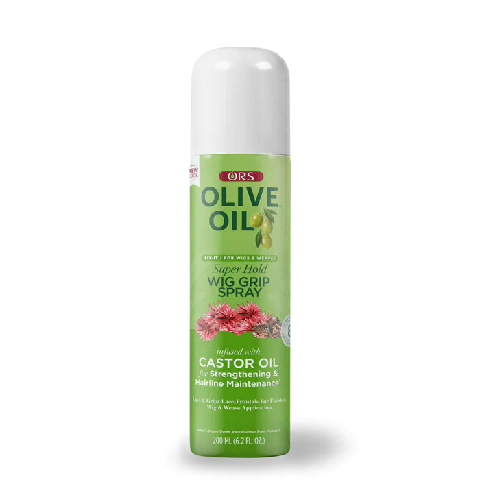 ORS Olive Oil Fix-It Super Hold Wig Grip Spray Infused with Castor Oil for Strengthening & Hairline Maintenance 200ml