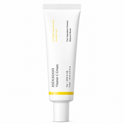 mixsoon vitamin c cream in a minimalist white tube with a matching white cap and yellow accent on a white background. brightening facial cream formulated with vitamin c to help improve skin radiance, even skin tone, and provide antioxidant protection while hydrating the skin.