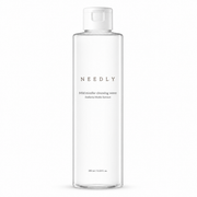 needly mild micellar cleansing water 390ml in a clear rectangular bottle with a white flip-top cap on a white background