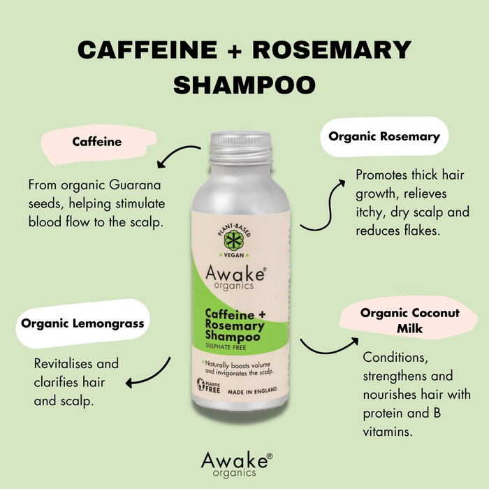 Awake Organics Caffeine & Rosemary Shampoo 55g