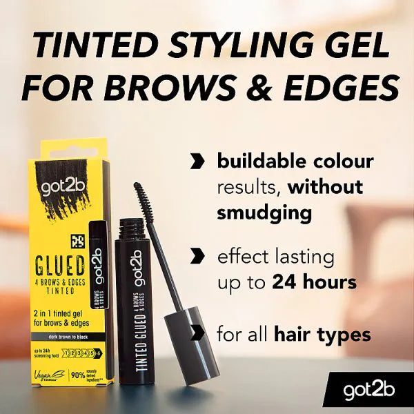 Got2b Glued Brows &amp; Edges Tint Black 16ml