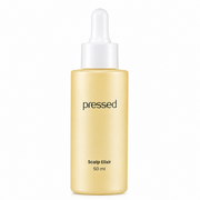 pressed scalp elixir 50ml dropper bottle on a white background