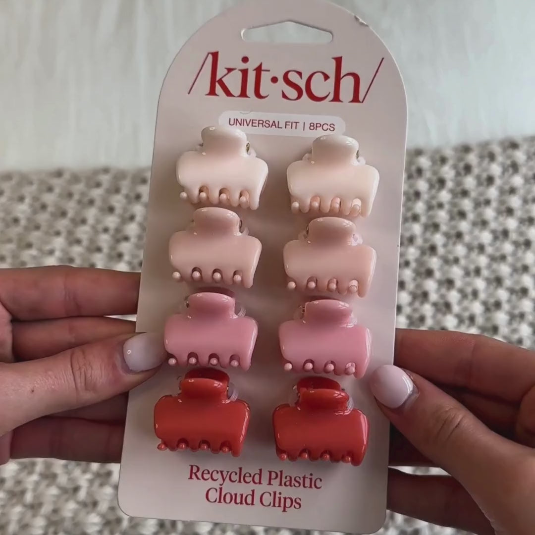 Load video: Kitsch Mini Rhinestone Claw Clips 2pc Set - Cherry