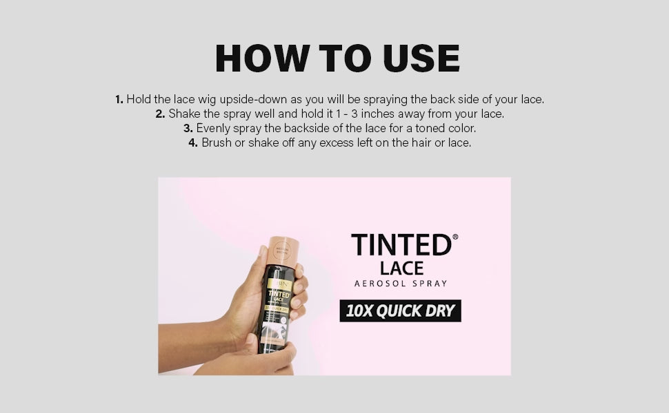 Load video: Ebin New York Tinted Lace Aerosol Spray 10X Quick Dry 100ml - UK Shipping Only