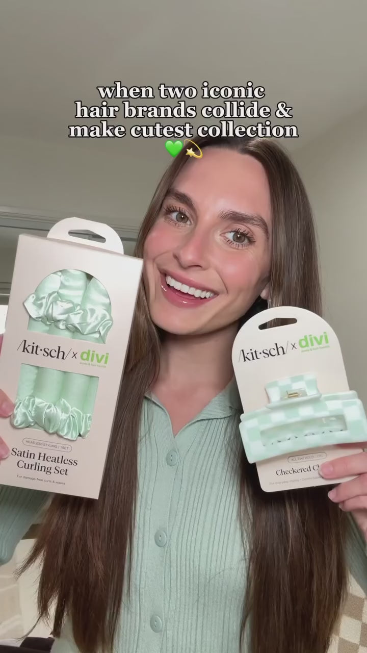 Load video: Kitsch x Divi Recycled Plastic Checkered Claw Clip 1pc