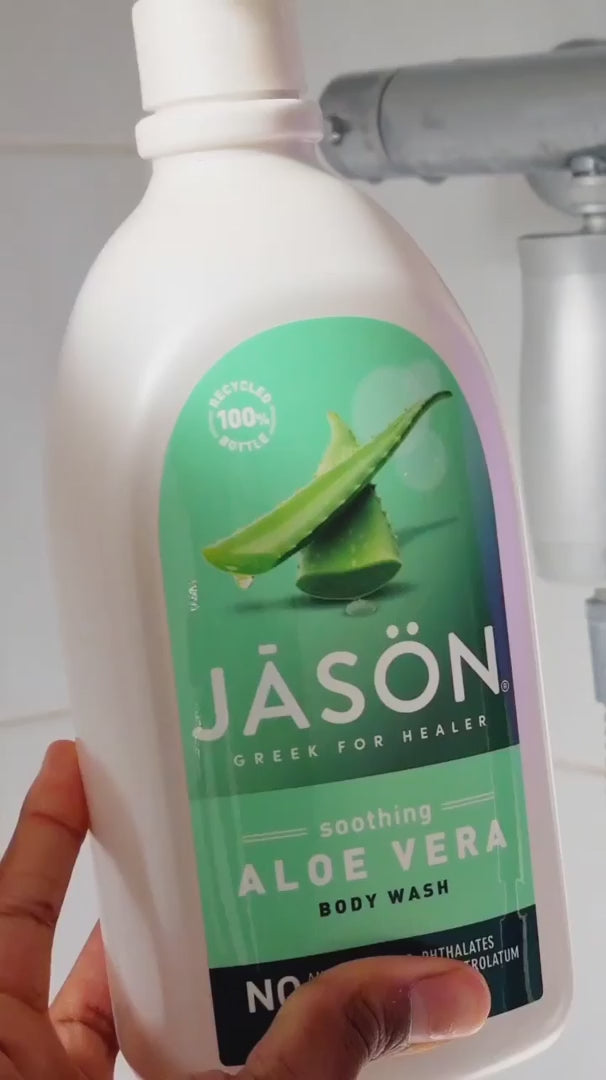 Load video: Jason Soothing Aloe Vera Body Wash 30oz