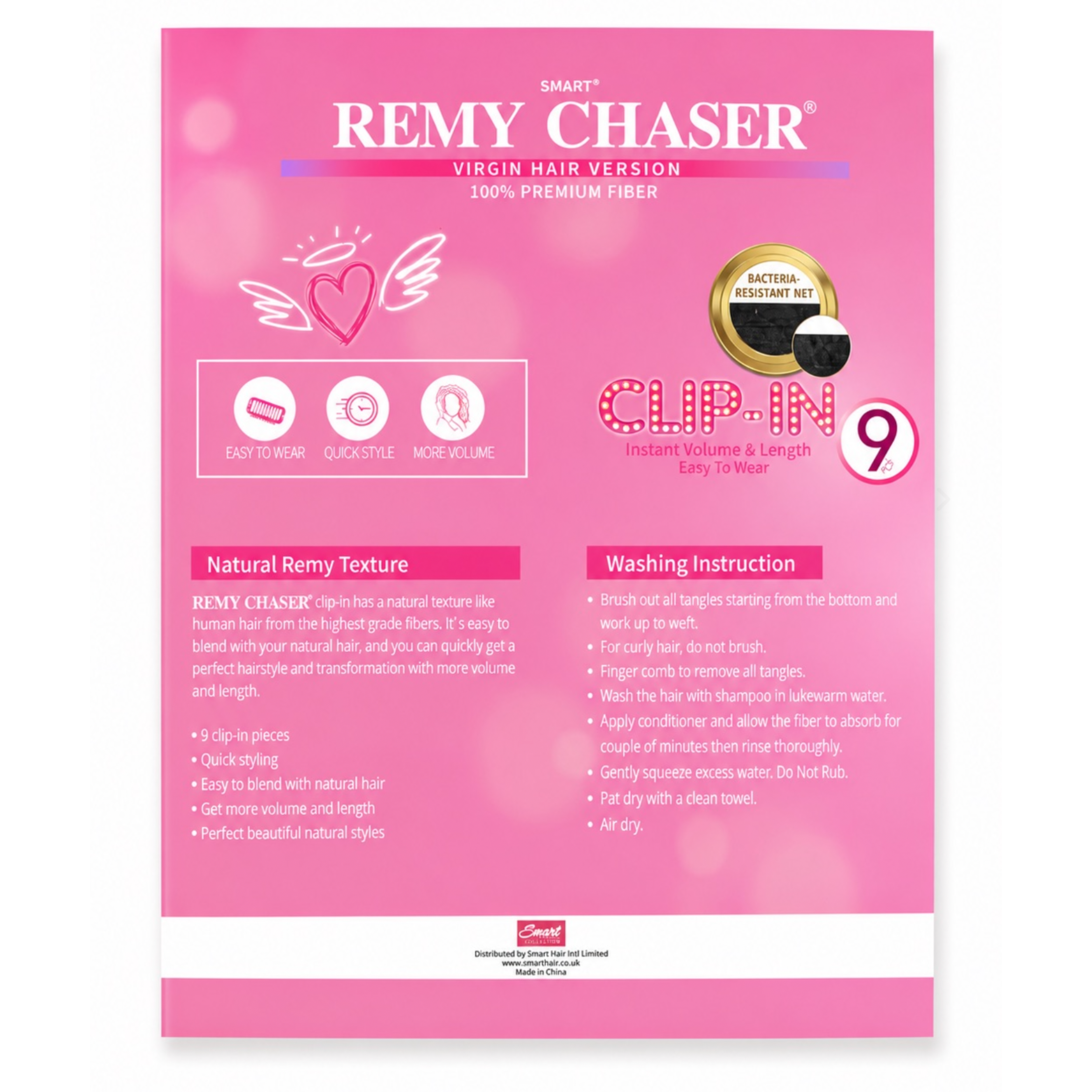 Remy Chaser 100% Premium Fiber Corl Screw 9pc Clip-in