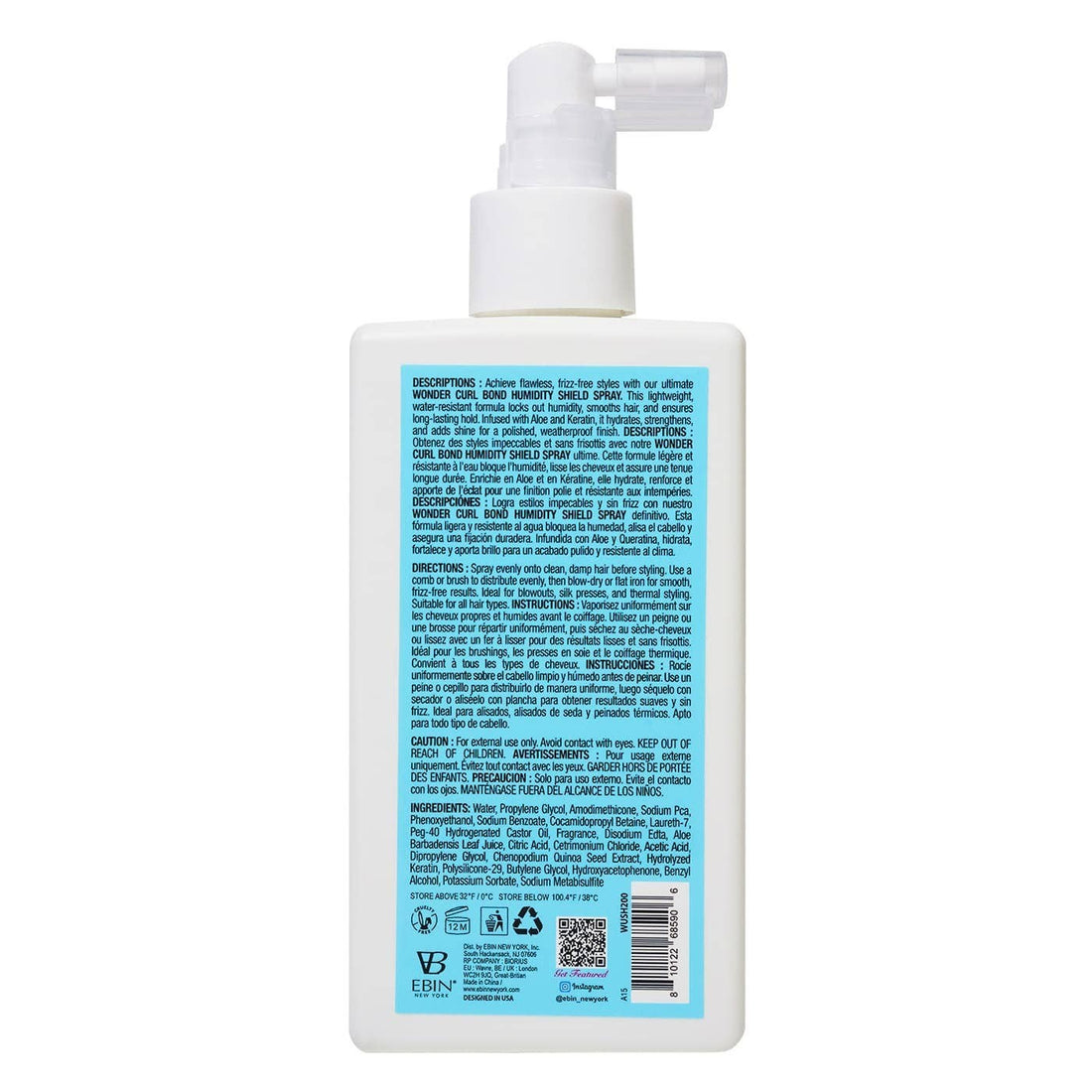 Ebin New York Wonder Curl Bond Humidity Shield Spray Sports Edition 200ml