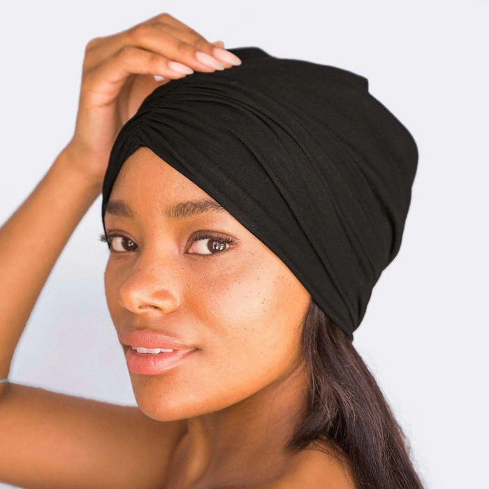 Kitsch Sleep Beanie with Satin lining - Black