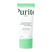 Tube of Purito Wonder Releaf Centella Daily Sun Lotion on a white background
