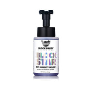 Block Star anti-humidity mousse bottle with black cap on a white background