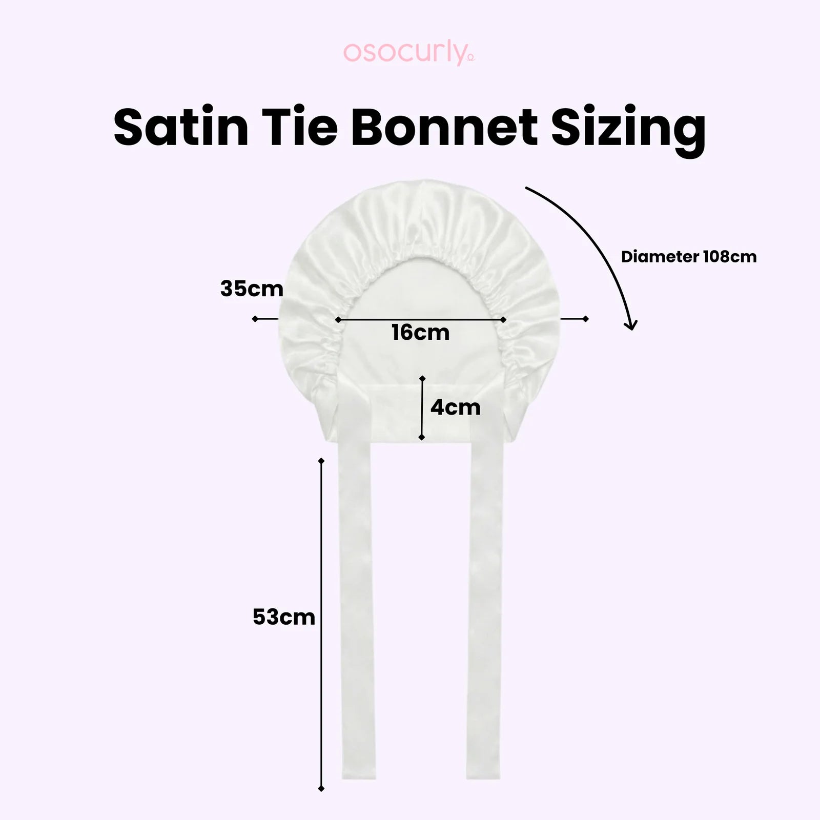 O So Curly Reversible Satin Tie Bonnet - White