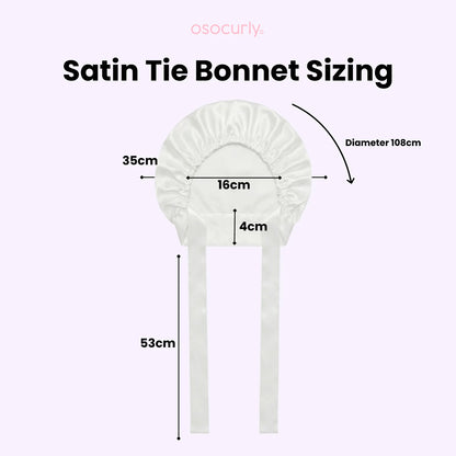 O So Curly Reversible Satin Tie Bonnet - White