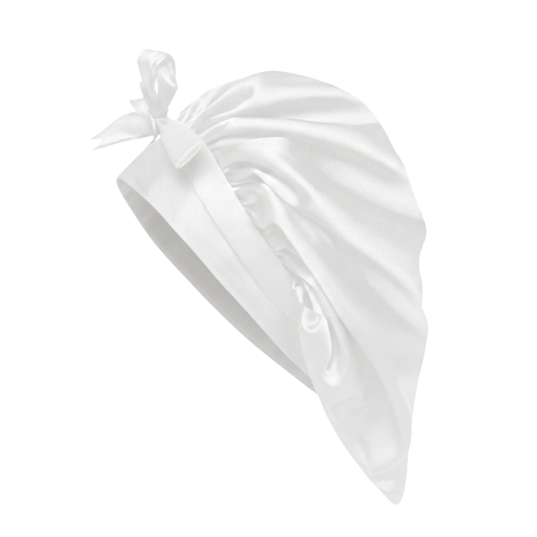 O So Curly Reversible Satin Tie Bonnet - White