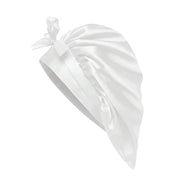 O So Curly Reversible Satin Tie Bonnet - White