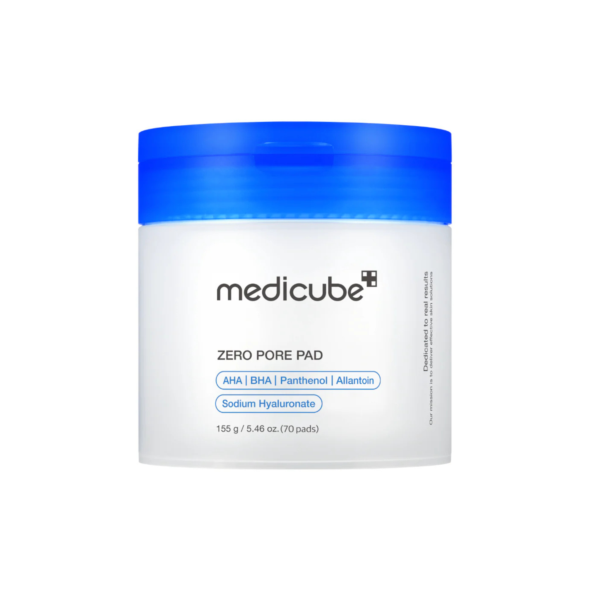 Medicube Zero Pore Pad container with blue lid on a white background