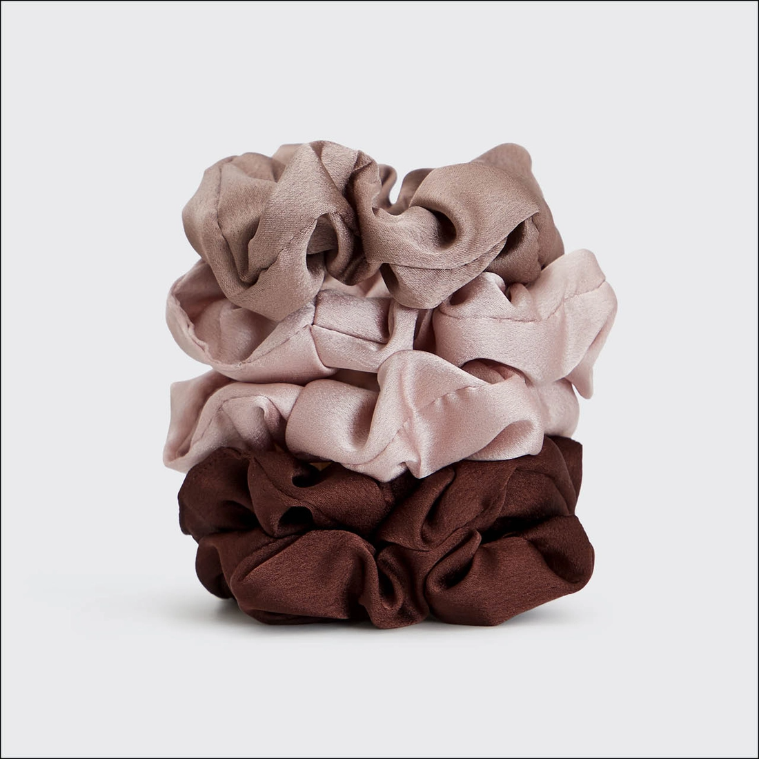 Kitsch Satin Sleep Scrunchies 5pc- Cameo