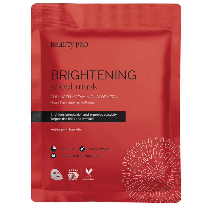 Beauty Pro BRIGHTENING Collagen Sheet Mask with Vitamin C