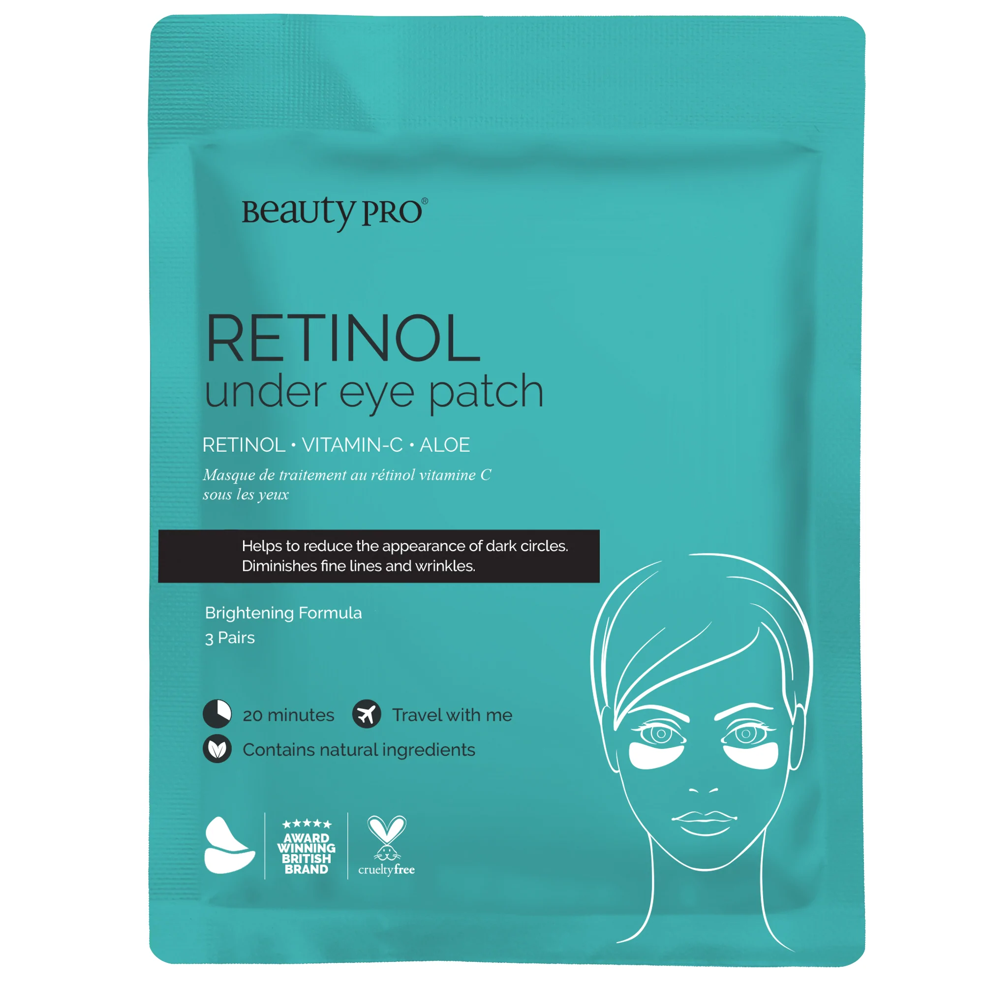 BeautyPro Retinol Under Eye Patch (3 pairs)