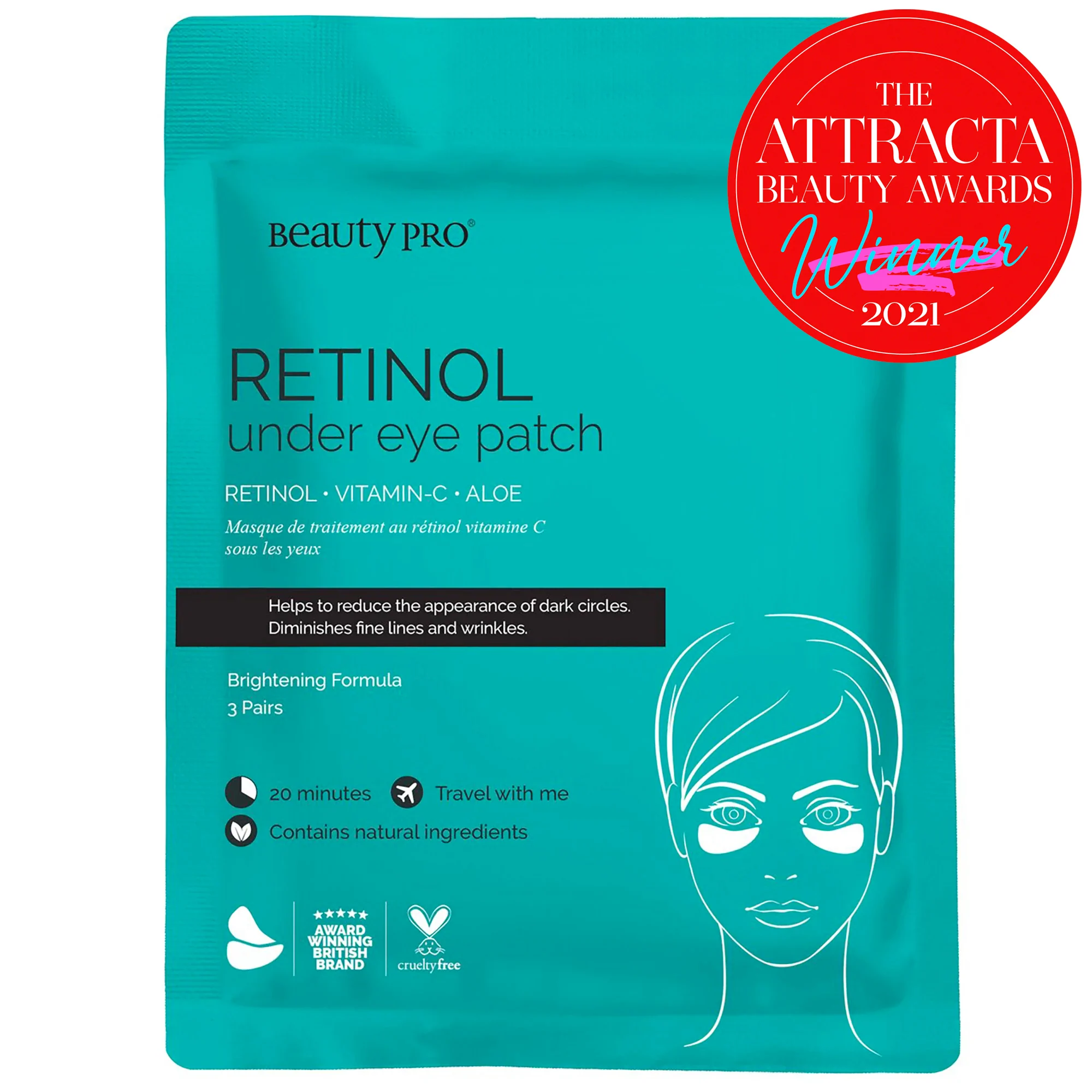BeautyPro Retinol Under Eye Patch (3 pairs)