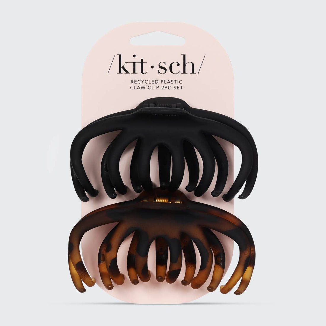 Kitsch Recycled Plastic Octopus Claw Clips 2pc - Black &amp; Tort