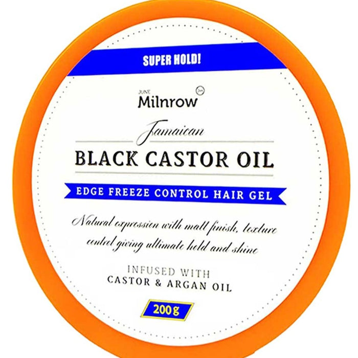 June Milnrow JAMAICAN BLACK CASTOR OIL EDGE FREEZE CONTROL HAIR GEL Super Hold