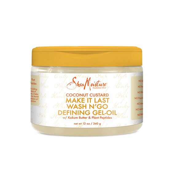 Sheamoisture COCONUT CUSTARD MAKE IT LAST WASH N' GO DEFINING GEL-OIL 12oz