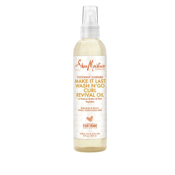 Sheamoisture COCONUT CUSTARD MAKE IT LAST WASH N' GO CURL REVIVAL OIL 8oz