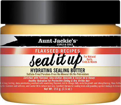 Aunt Jackie's Curls & Coils Flaxseed Recipes Seal It Up Hydrating Sealing Butter 7.5oz