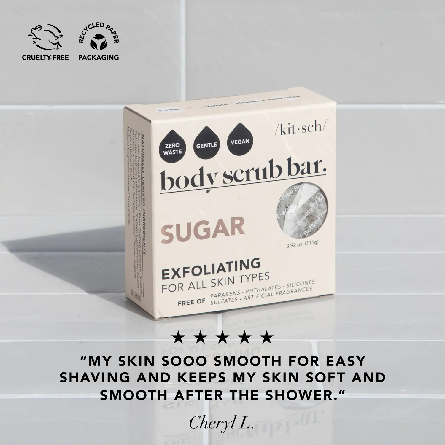 Kitsch Sugar Exfoliating Body Scrub Bar 4oz