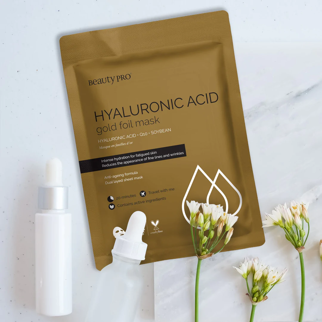 BeautyPro Hyaluronic Acid Gold Foil Mask