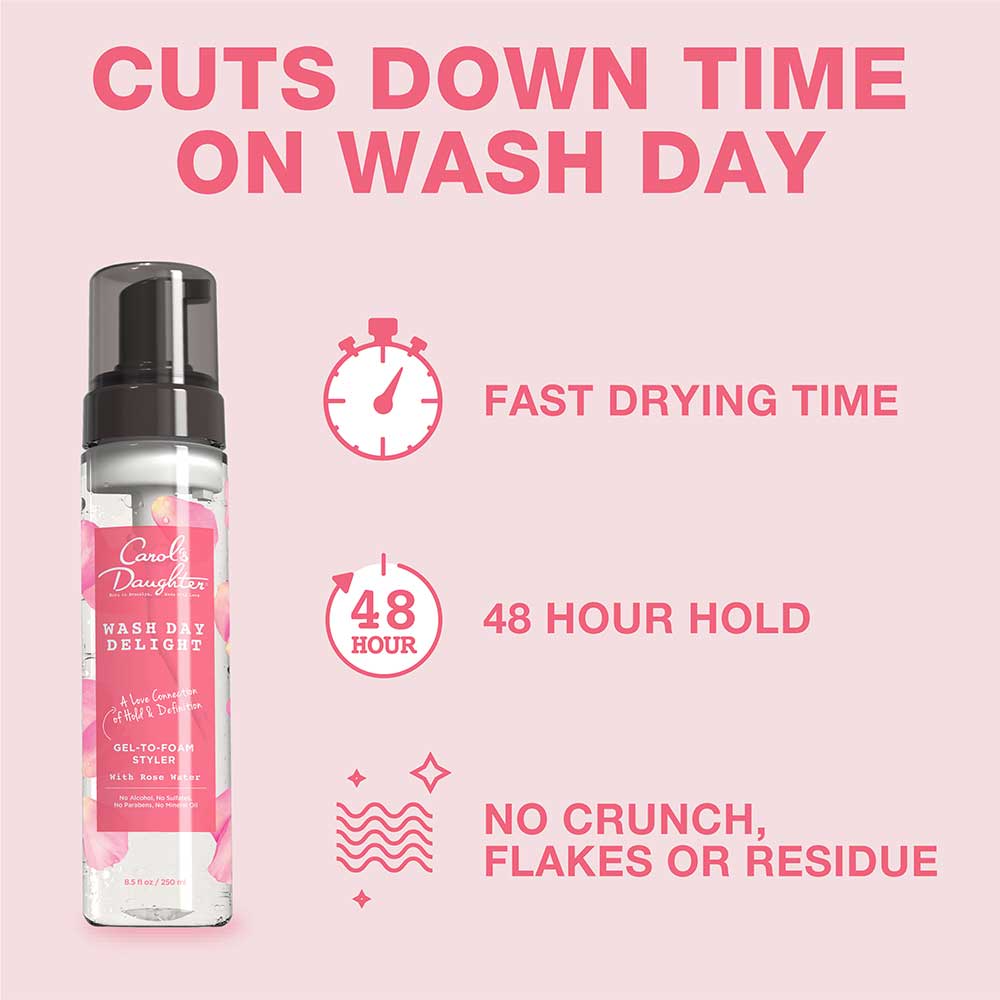 Carol's Daughter Wash Day Delight Hair Gel to Foam Styler Rose 8.5oz