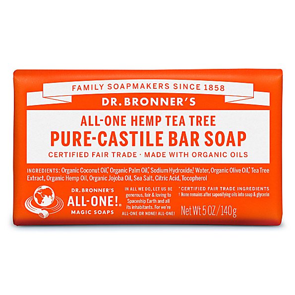 Dr Bronner's PURE-CASTILE BAR SOAP - TEA TREE 140g