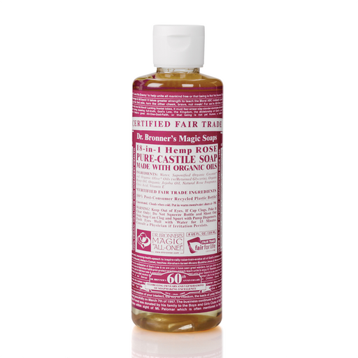 Dr. Bronner's 18-in-1 Hemp Rose Pure-Castile Liquid Soap 8oz