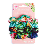 Flora & Curl Small Satin Scrunchies - 4 pcs